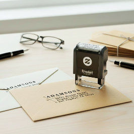 Cute Minimalistische Naam & Adres | Modern Eenvoud Zelfinktende Stempel