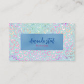 Cute Mint Animal print glitter monogram Afsprakenkaartje (Voorkant)