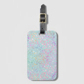 Cute Mint Animal print glitter monogram Bagagelabel (Voorkant (verticaal))