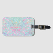 Cute Mint Animal print glitter monogram Bagagelabel (Voorkant (horizontaal))