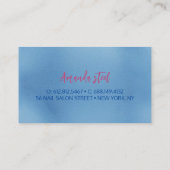 Cute Mint Animal print glitter monogram Visitekaartje (Achterkant)