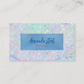 Cute Mint Animal print glitter monogram Visitekaartje (Voorkant)