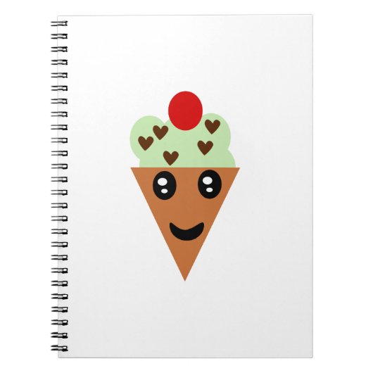 Cute Mint Chocolate Chip Ice Cream Notitieboek (Voorkant)