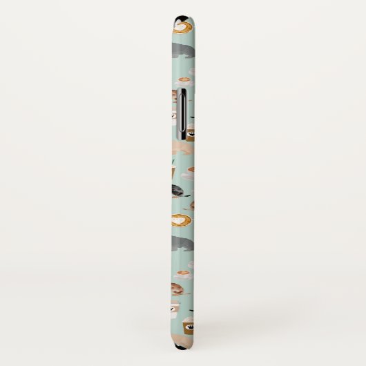 Cute Mint Dachshunds- en Koffiepatroon Case-Mate iPhone Case (Achterkant / rechts)