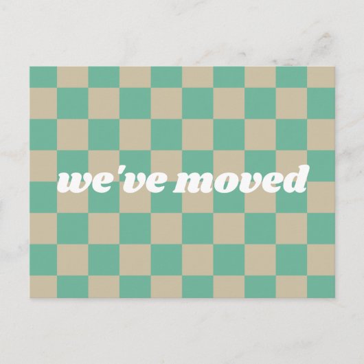 Cute Mint Gecontkered We hebben nieuwe thuisbewegi Briefkaart (Voorkant)