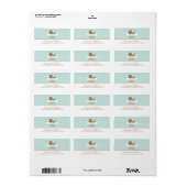 Cute Mint Gingham Pattern and Baby Carriage Etiket (Full Sheet)