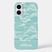 Cute Mint Green Camo Personalized Case-Mate iPhone Case (Achterkant)