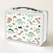 Cute Mint Green Dinosaur Pattern (Achterkant)