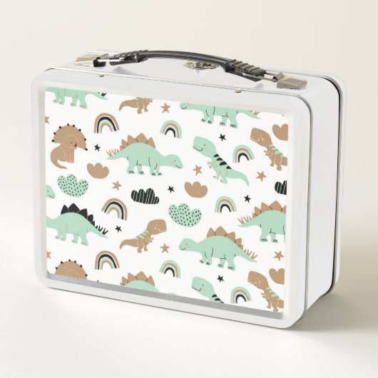 Cute Mint Green Dinosaur Pattern (Achterkant)