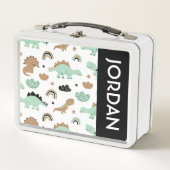 Cute Mint Green Dinosaur Pattern (Voorkant)