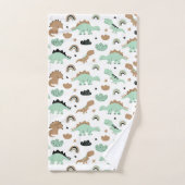 Cute Mint Green Dinosaur Pattern Bad Handdoek (Handdoek)