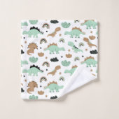 Cute Mint Green Dinosaur Pattern Bad Handdoek (Wasdoekje)