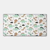 Cute Mint Green Dinosaur Pattern Bureaumat (Voorkant)
