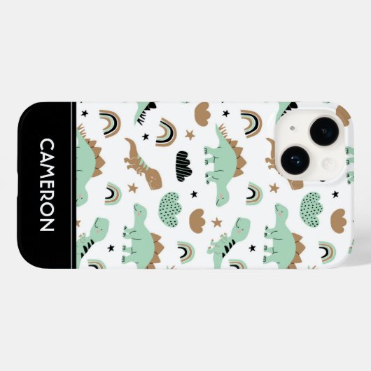 Cute Mint Green Dinosaur Pattern Case-Mate iPhone Case (Achterkant (horizontaal))