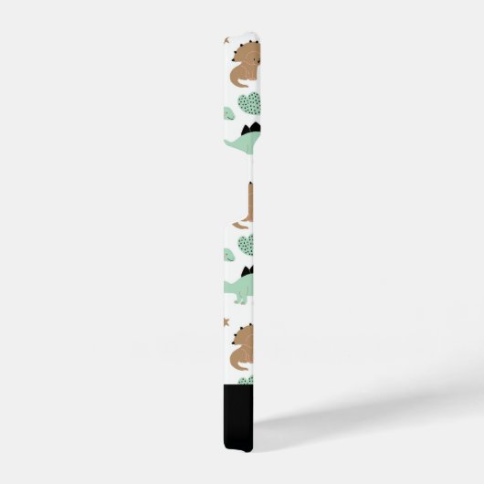 Cute Mint Green Dinosaur Pattern iPhone Hoesje (Rechterkant)