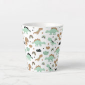 Cute Mint Green Dinosaur Pattern Latte Mok (Voorkant)