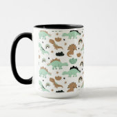 Cute Mint Green Dinosaur Pattern Mok (Links)