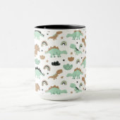 Cute Mint Green Dinosaur Pattern Mok (Midden)