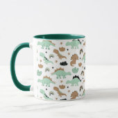 Cute Mint Green Dinosaur Pattern Mok (Links)