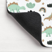 Cute Mint Green Dinosaur Pattern Muismat (Hoek)