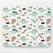 Cute Mint Green Dinosaur Pattern Muismat (Voorkant)