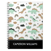 Cute Mint Green Dinosaur Pattern Notitieboek (Voorkant)