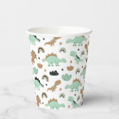 Cute Mint Green Dinosaur Pattern Papieren Bekers (Links)
