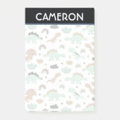 Cute Mint Green Dinosaur Pattern Post-it® Notes (Voorkant)