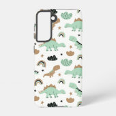 Cute Mint Green Dinosaur Pattern Samsung Galaxy Hoesje (Achterkant)