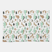 Cute Mint Green Dinosaur Pattern Theedoek (Horizontaal)