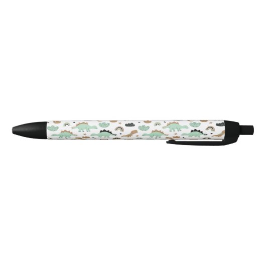 Cute Mint Green Dinosaur Pattern Zwarte Inkt Pen (Bodem)