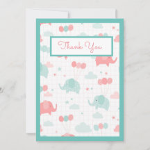 Cute Mint Green Elephant Baby shower