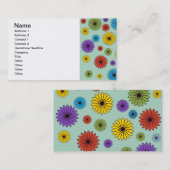 Cute Mint Green Floral Visitekaartje (Voorkant / Achterkant)