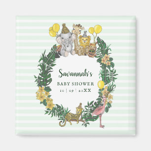 Cute Mint Green Gender Neutral Safari Baby shower Magneet