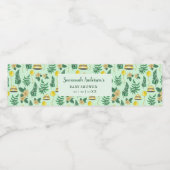 Cute Mint Green Gender Neutral Safari Baby shower Waterfles Etiket (Enkel label)