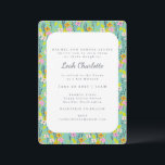 Cute Mint Green Pink Floral Flowers Bat Mitzvah Kaart<br><div class="desc">Cute Mint Green Pink Floral Flowers Bat Mitzvah Uitnodiging</div>