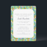 Cute Mint Green Pink Floral Flowers Bat Mitzvah Kaart<br><div class="desc">Cute Mint Green Pink Floral Flowers Bat Mitzvah Uitnodiging</div>