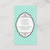 Cute Mint Green Polka Dots Elegant Lijst Visitekaartje (Achterkant)