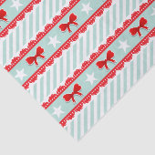 Cute Mint Green, Red, White Kerstpattern Tissuepapier (Detail)