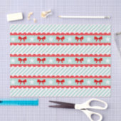 Cute Mint Green, Red, White Kerstpattern Tissuepapier (Craft)