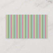 Cute Mint Green & Roze Stripes Visitekaartje (Achterkant)