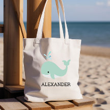 Cute Mint Green Whale Kinderen Personalized