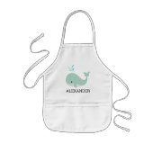Cute Mint Green Whale Personalized Kinder Schort (Voorkant)