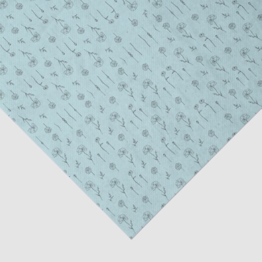 Cute Mint Mini Flower Tissuepapier (Detail)