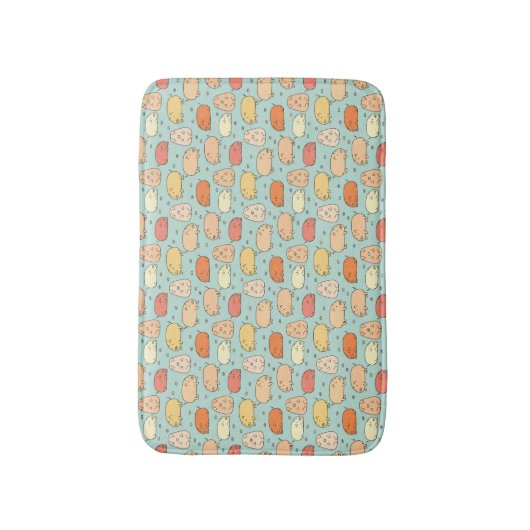 Cute Mint Pig Pattern Badmat (Voorkant Verticaal)