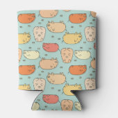 Cute Mint Pig Pattern Blikjeskoeler (Achterkant)