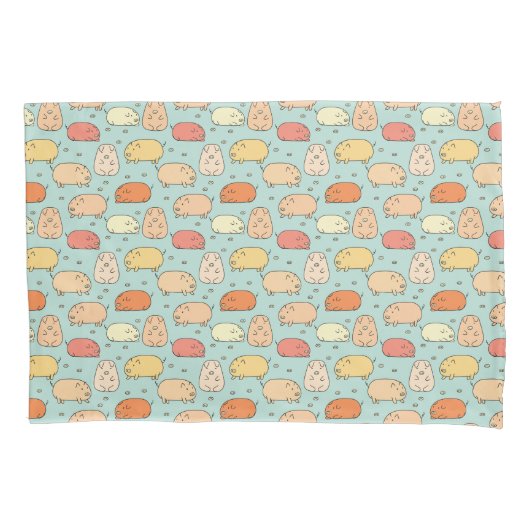 Cute Mint Pig Pattern Kussensloop (Voorkant)