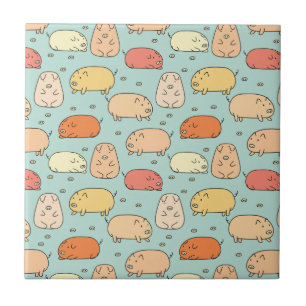 Cute Mint Pig Pattern Tegeltje