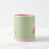 Cute Mint Pink Candy Cane Gingerbrood House Mok (Midden)