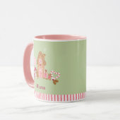 Cute Mint Pink Candy Cane Gingerbrood House Mok (Voorkant links)